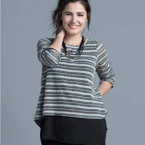 Ricki’s 3/4 sleeve 2 layer top Size Large